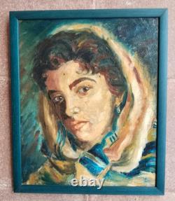 Tableau Ancien Huile Portrait Femme Nu féminin Impressionniste XXème