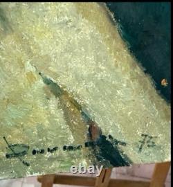 Tableau Ancien Huile Portrait Femme Nu féminin Impressionniste XXème