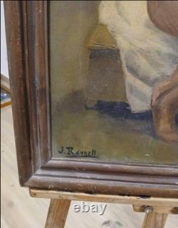 Tableau Ancien Huile Portrait Femme Nu féminin Impressionniste XXème