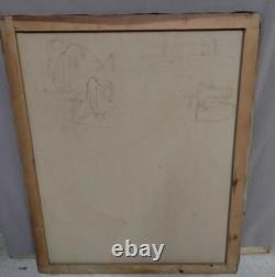 Tableau Ancien Huile Portrait Femme Nu féminin Impressionniste XXème