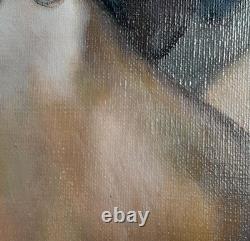 Tableau Ancien Huile Portrait Femme Nu féminin XXème