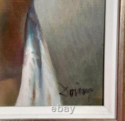 Tableau Ancien Huile Portrait Femme Nu féminin XXème