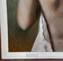 Tableau Ancien Huile Portrait Femme Nu féminin XXème