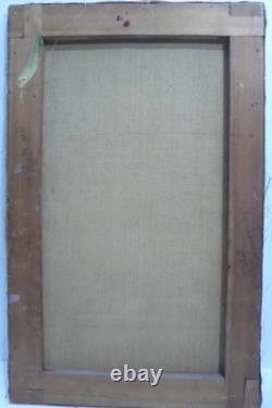 Tableau Ancien Huile Portrait Femme à l'intérieur Impressionniste XXème