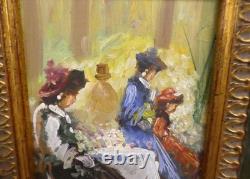 Tableau Ancien Huile Portrait Femmes Impressionniste XXème