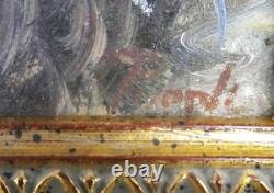 Tableau Ancien Huile Portrait Femmes Impressionniste XXème