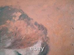 Tableau Ancien Huile Portrait Jeune Femme Impressionniste XXème