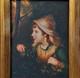 Tableau Ancien Huile Portrait de Jeune Fille XXème