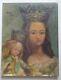 Tableau Ancien Huile Religieux Vierge à l'enfant Impressionniste XXème