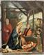 Tableau Ancien Huile Religion No&euml;l Naissance de L'enfant XX&egrave;me Si&egrave;cle
