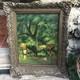 Tableau Ancien Huile Sur Bois Entoil&eacute; Vaches Et Verdures Sign&eacute;