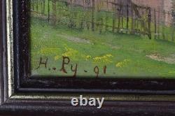 Tableau Ancien Huile Sur Bois Signé Hippolyte Camille DELPY Paysage Marine 1891