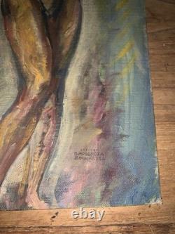 Tableau Ancien Huile Sur Carton homme Nu Gaude ROZA BONNARDEL (1903-1975) Tableau Ancien Huile Sur Carton homme Nu Gaude ROZA BONNARDEL (1903-1975)