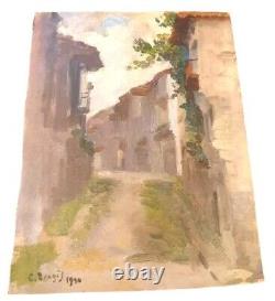 Tableau Ancien Huile Sur Panneau Du Peintre Charles Joseph Berges (1851-1941)