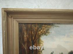 Tableau Ancien Huile Sur Toile École Barbizon 19e Lucien Felix Henry