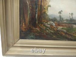 Tableau Ancien Huile Sur Toile École Barbizon 19e Lucien Felix Henry