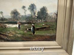 Tableau Ancien Huile Sur Toile École Barbizon 19e Lucien Felix Henry