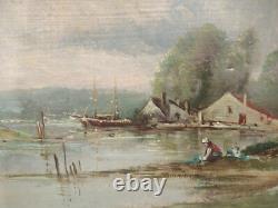 Tableau Ancien Huile Sur Toile École Barbizon 19e Lucien Felix Henry No 2