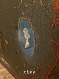 Tableau Ancien, Huile Sur Toile Fleurs XIX Ème S