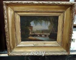 Tableau Ancien Huile Sur Toile Grand Peintre Cadre Doré