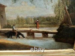 Tableau Ancien Huile Sur Toile Grand Peintre Cadre Doré