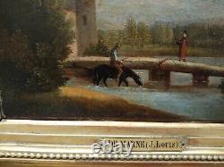 Tableau Ancien Huile Sur Toile Grand Peintre Cadre Doré