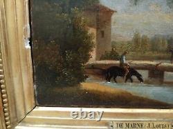 Tableau Ancien Huile Sur Toile Grand Peintre Cadre Doré