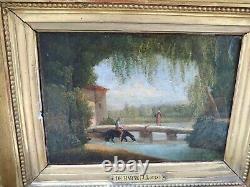 Tableau Ancien Huile Sur Toile Grand Peintre Cadre Doré