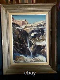 Tableau Ancien Huile Sur Toile Pyrénées Montagne Le Cirque De Gavarnie XXEME