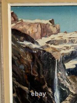 Tableau Ancien Huile Sur Toile Pyrénées Montagne Le Cirque De Gavarnie XXEME