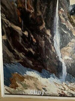 Tableau Ancien Huile Sur Toile Pyrénées Montagne Le Cirque De Gavarnie XXEME
