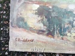 Tableau Ancien Huile Sur Toile Signé Paysage Début Xx Ème Impressionniste