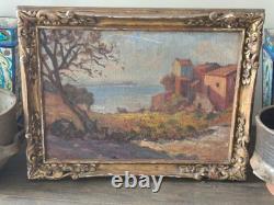 Tableau Ancien Huile Sur Toile Village Du Var Par Claudius Felix