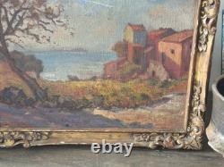 Tableau Ancien Huile Sur Toile Village Du Var Par Claudius Felix