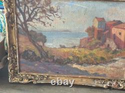 Tableau Ancien Huile Sur Toile Village Du Var Par Claudius Felix