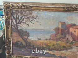 Tableau Ancien Huile Sur Toile Village Du Var Par Claudius Felix
