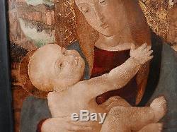 Tableau Ancien Huile Vierge à l'Enfant Renaissance Italienne 1500 Italie Fin XVe