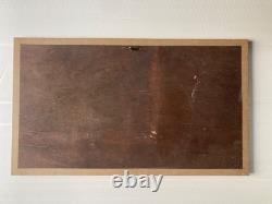 Tableau Ancien Huile /papier 1950 Miserabilisme Japonisme Maisons Paris