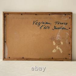 Tableau Ancien Huile s/Carton Ecole Russe Paysage L'été Indien- Signé