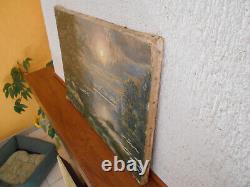 Tableau Ancien Huile sur Toile Impressionniste Barbizon Paysage Harpignies 19eme
