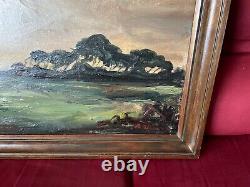 Tableau Ancien Huile sur toile Andrée ALGRAIN (début XXe-s) paysage