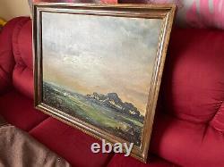 Tableau Ancien Huile sur toile Andrée ALGRAIN (début XXe-s) paysage