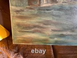 Tableau Ancien Huile sur toile INCONNU (début XXe-s) bateau feu le havre