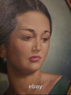 Tableau Ancien Huile sur toile Portrait de femme XXème