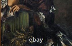 Tableau Ancien Huile sur toile Portrait de femme XXème