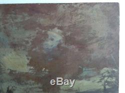 Tableau Ancien Impressionniste Marine EUGENE BOUDIN Etude de Ciel Huile