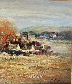 Tableau Ancien Jacques Sokol Paysage Huile Sur Toile Original Authentique Signé