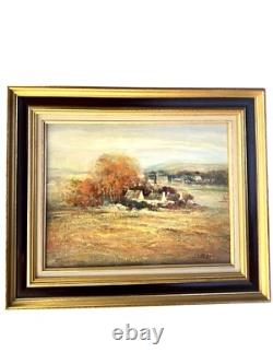 Tableau Ancien Jacques Sokol Paysage Huile Sur Toile Original Authentique Signé