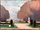 Tableau Ancien LOUIS BILLOTEY (1883-1940) Paysage Parc Versailles Sculptures