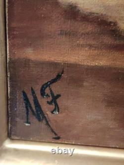 Tableau Ancien. Les Trophées de Chasse. Peinture huile sur toile signé M F